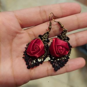 Vintage Gothic Rose Earrings